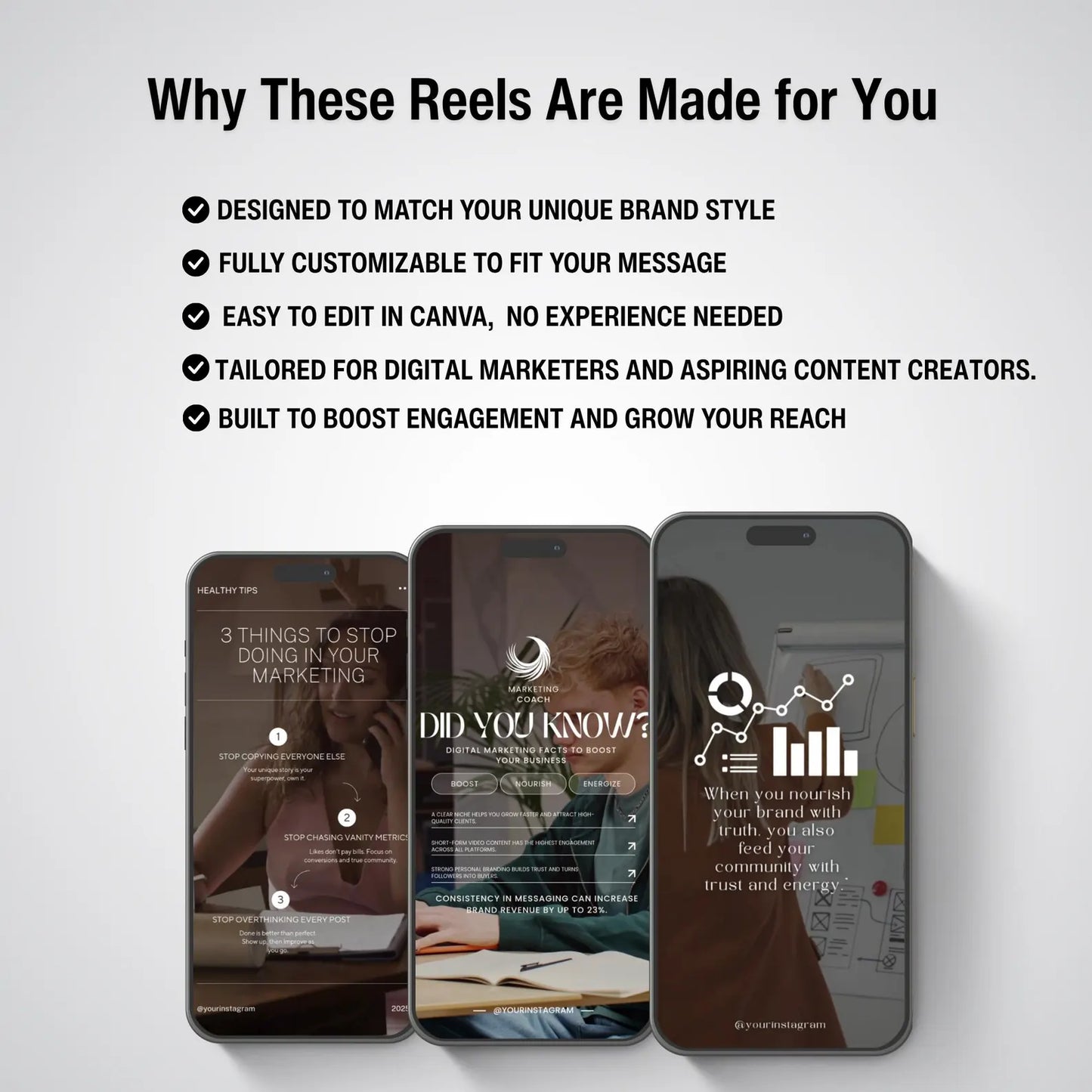 60 Editable Marketing Reels Templates for Content Creators